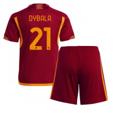 AS Roma Paulo Dybala #21 Hjemmedraktsett Barn 2023-24 Kortermet (+ korte bukser)